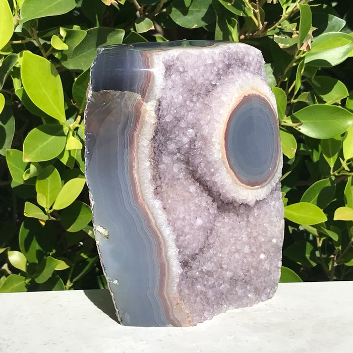 Lavender Amethyst with Large Agate Eye
