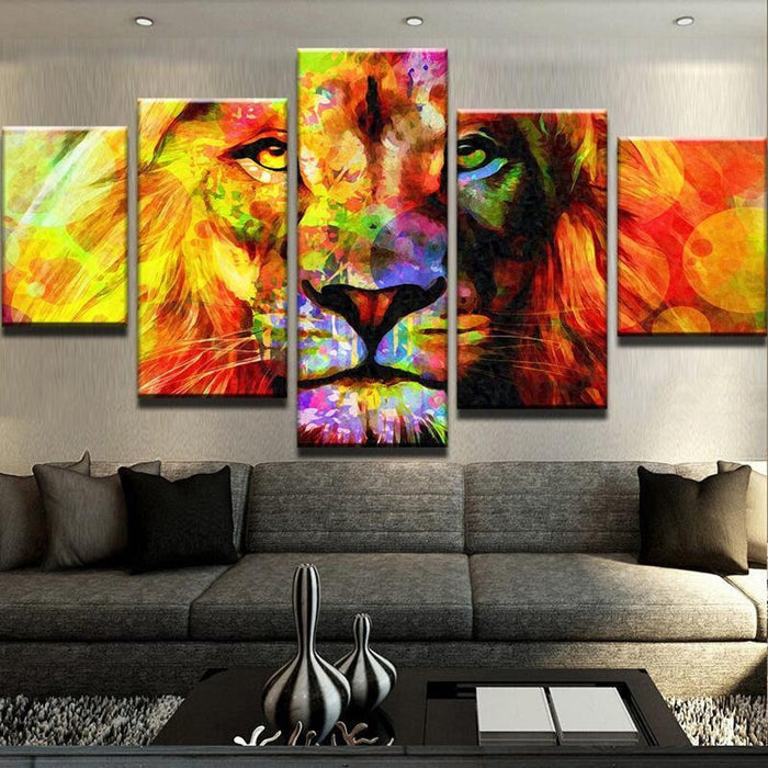 Abstract Head Lion Wall Art Frame Canvas Printing Decor