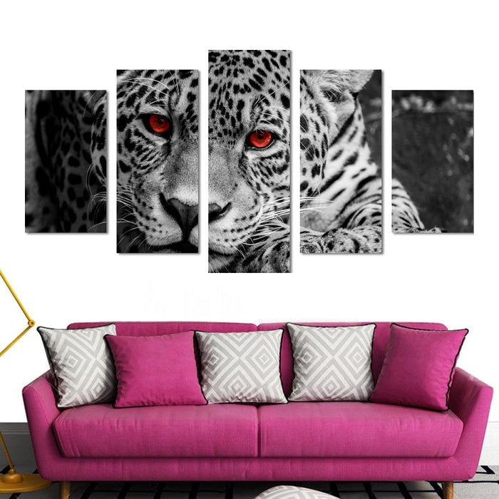 Abstract Leopard Red Eyes Wall Art Frame Canvas Printing Decor