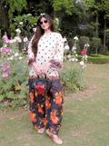 Akshita rohilla In Ivory Polka Floral Printed Lawn Cotton Co-ord Set