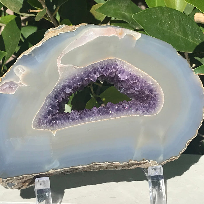 Amethyst Lined Agate Slab