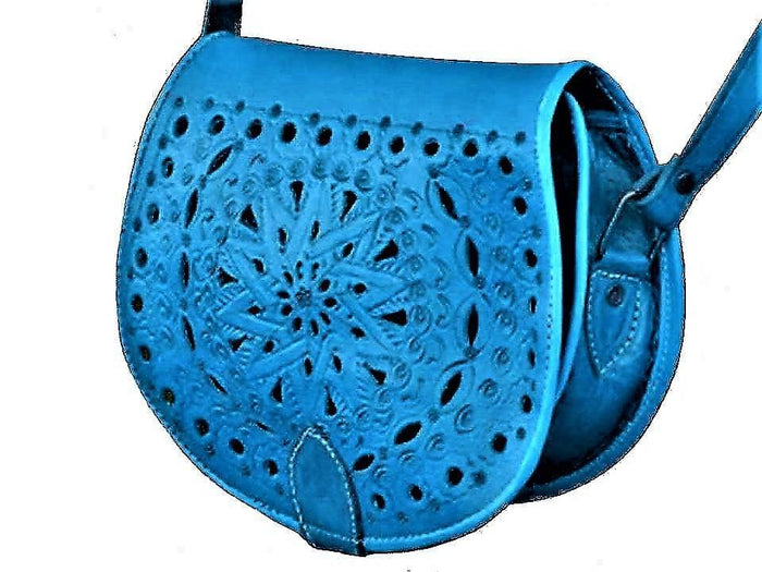 Bahja Leather Satchel - Turquoise - Moroccan Corridor