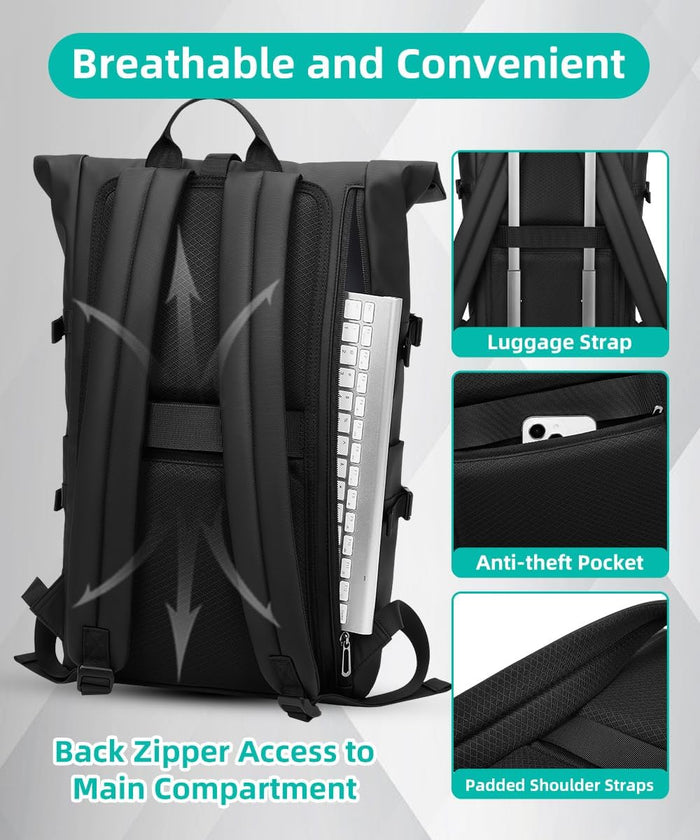 Black Rolltop Backpack