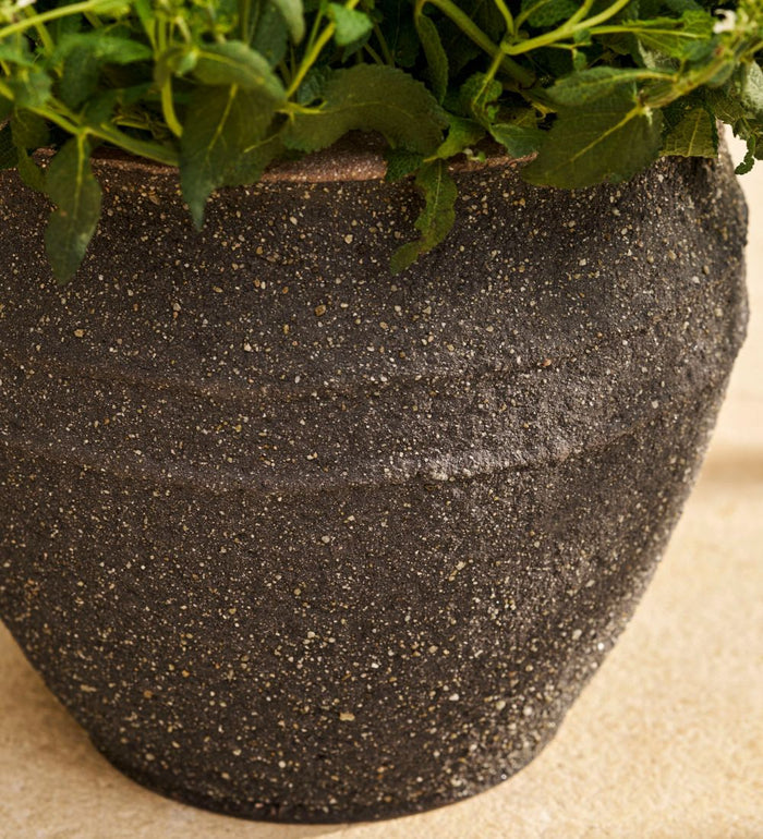 Brown Fibrestone Planter (21cm)