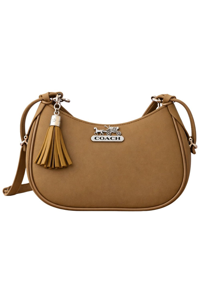 Camel Color Coach Hobo Bag – Vegan Leather with Tassel Accent - Nishat Creative Store