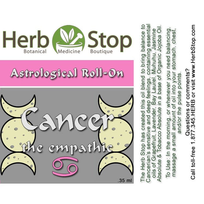 Cancer Astrological Aromatherapy Roll-On Label