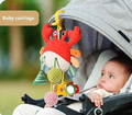 Car Seat & Stroller Toys For Babies 0-6 Months Crab Baby Car Seat Toys with Bell, Crinkle, Rattles, Clamp,Mirror,