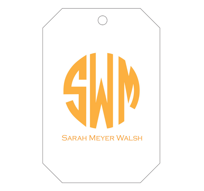 Circle Monogram Personalized Gift Tag - T72