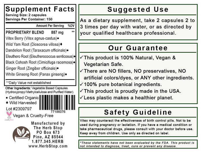Cycle Balance Capsules Label - Back