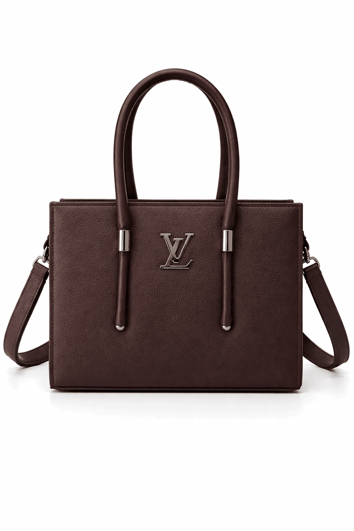 Dark Brown Vegan Leather Satchel - Nishat Creative Store