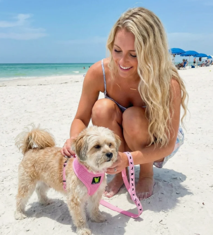 EcoBark Pink Dog Harness-Over-the-Head Soft Mesh Halter Vest Size XXS