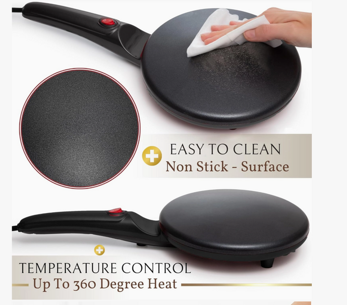 Electric Crepe Maker with Auto Power Off, 8 Inch Portable Crepe Maker & Non-Stick Dipping Plate