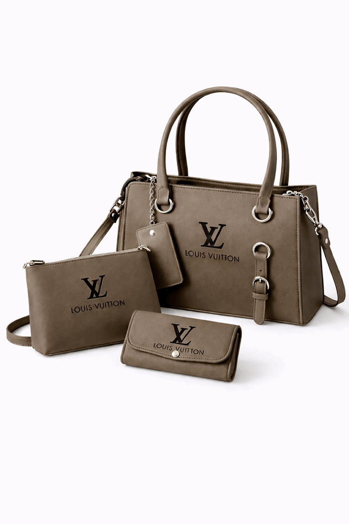 Elegant 3-Piece Taupe Handbag Set - Nishat Creative Store