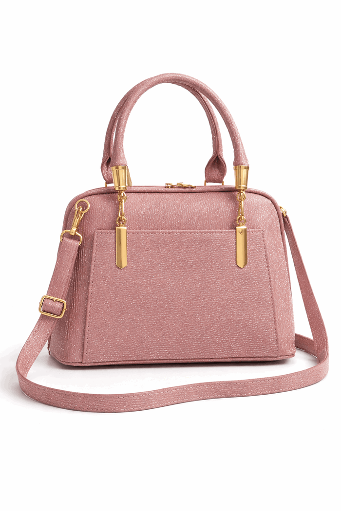 Elegant Shimmer Top-Handle Satchel –Pink - Nishat Creative Store