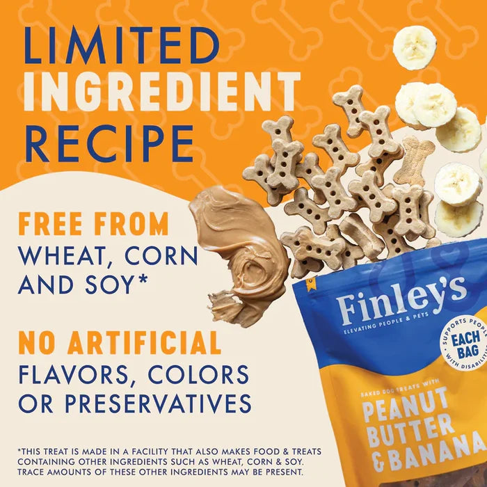 Finley's Peanut Butter & Banana Crunchy Biscuit Dog Treats