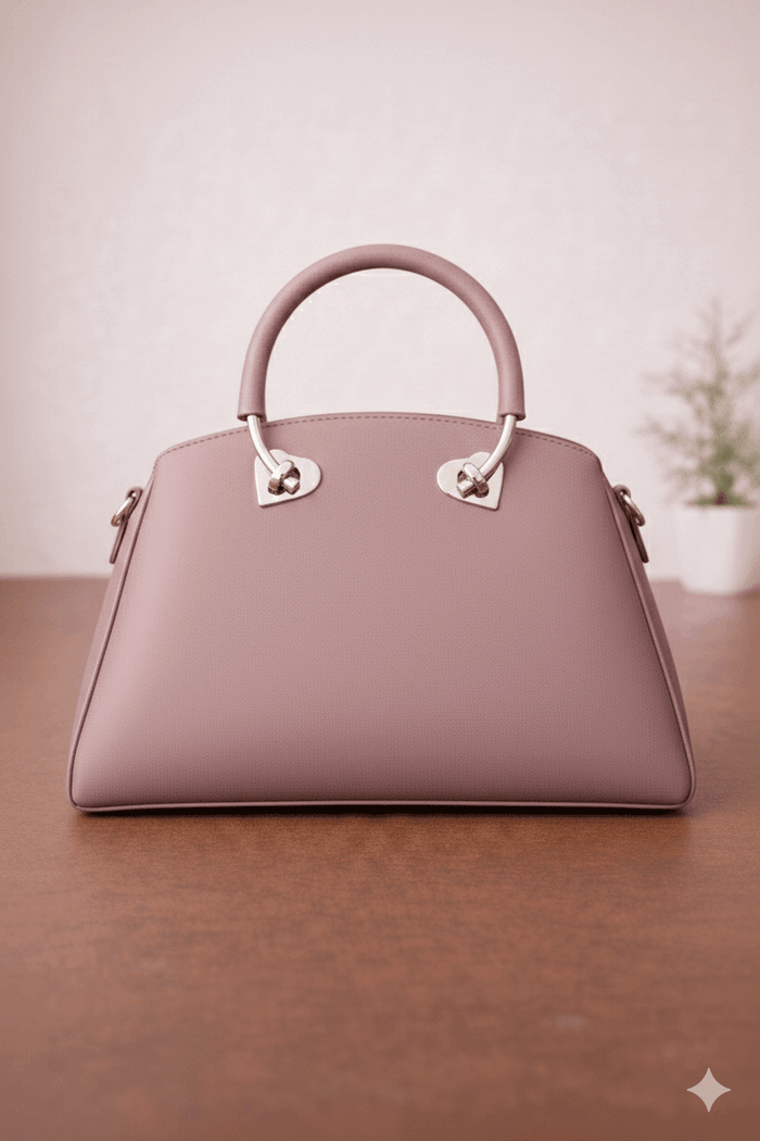 Gloria Heart-Accent Purple Top-Handle Handbag - Nishat Creative Store