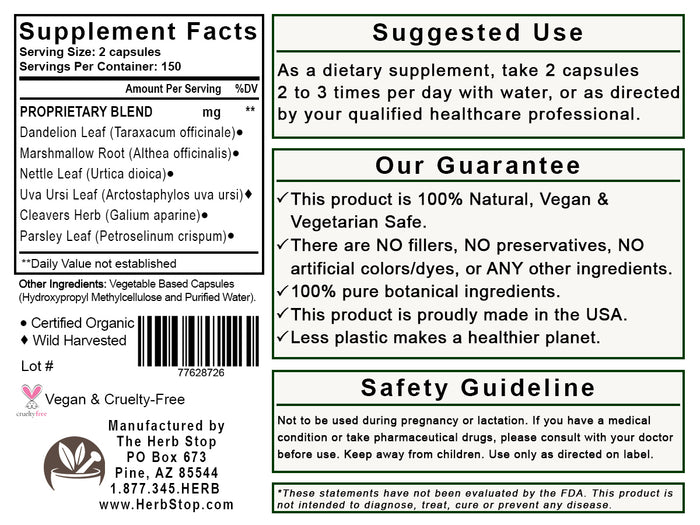 Gotta Go Capsules Label - Back