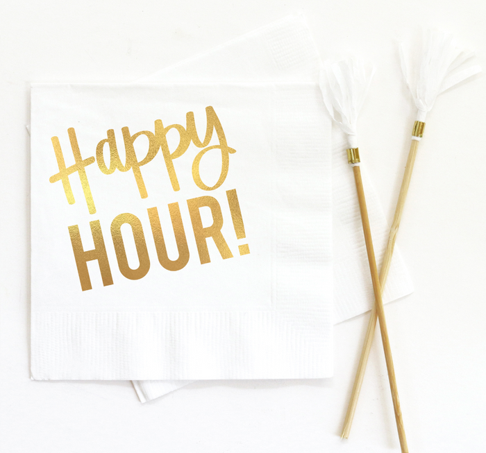 Happy Hour Cocktail Napkins - Set of 20