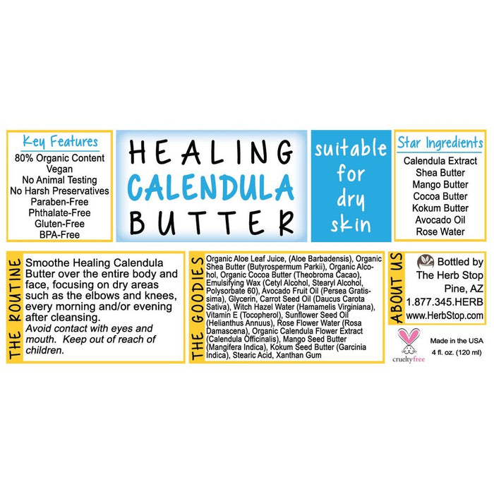 Healing Calendula Butter Label