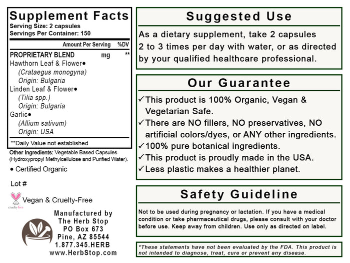 Heart Calm Capsules Label - Back