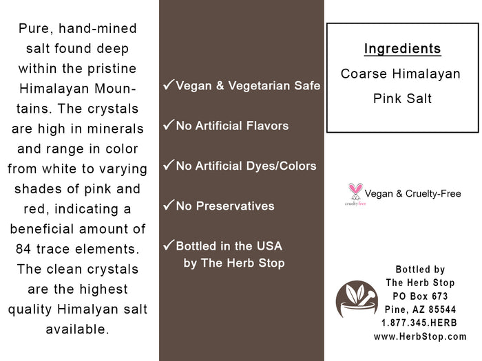 Himalayan Salt Coarse Label - Back