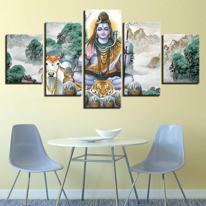 Hindu God Lord Shiva Religious Wall Art Canvas Printing Decor - BlueArtDecor