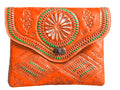 Jeblia - Orange Leather Clutch Bag