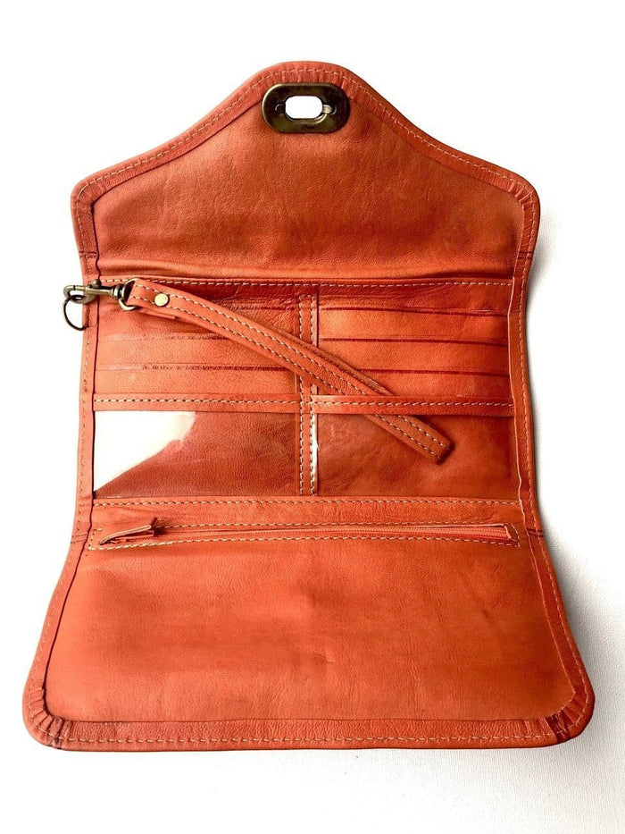 Kharrazine Wallet - Orange - Open | Moroccan Corridor