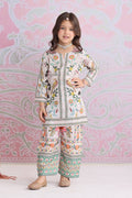 Kids Off-White Floral Printed Lawn Cotton Co-ord Set