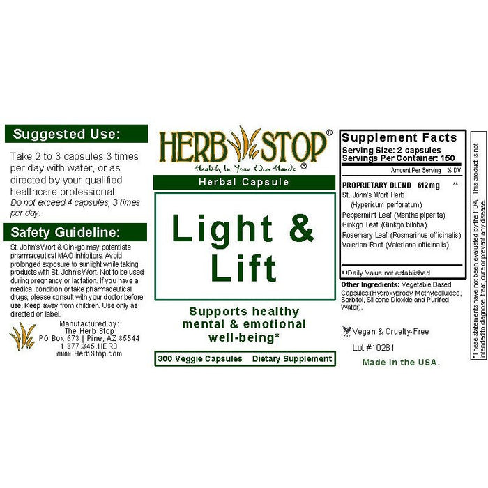 Light & Lift Capsules Label