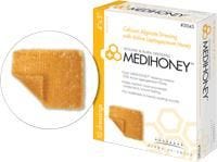Medihoney 31022 Calcium Alginate Dressing With Manuka/Leptospermum Honey, 2" x 2" Box of 10