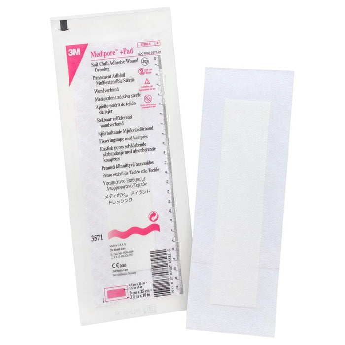 Medipore 3571 +Pad Soft Cloth Adhesive Wound Dressing, Case of 100