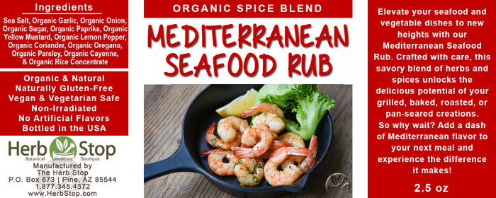 Organic Mediterranean Seafood Rub Label