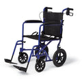Medline Aluminum 12" Wheels Transport Chair 19" Width Seat 300 lb Weight Capacity: Blue 76009232