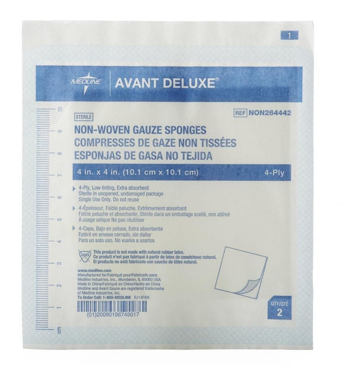 Medline Avant Deluxe Sterile Gauze Sponges Case of 1200