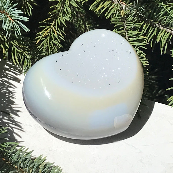 MIcrocrystalline Faced Blue Agate Heart