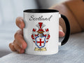 Millar Scottish family crest accent mug with Scotland above the coat of arms design