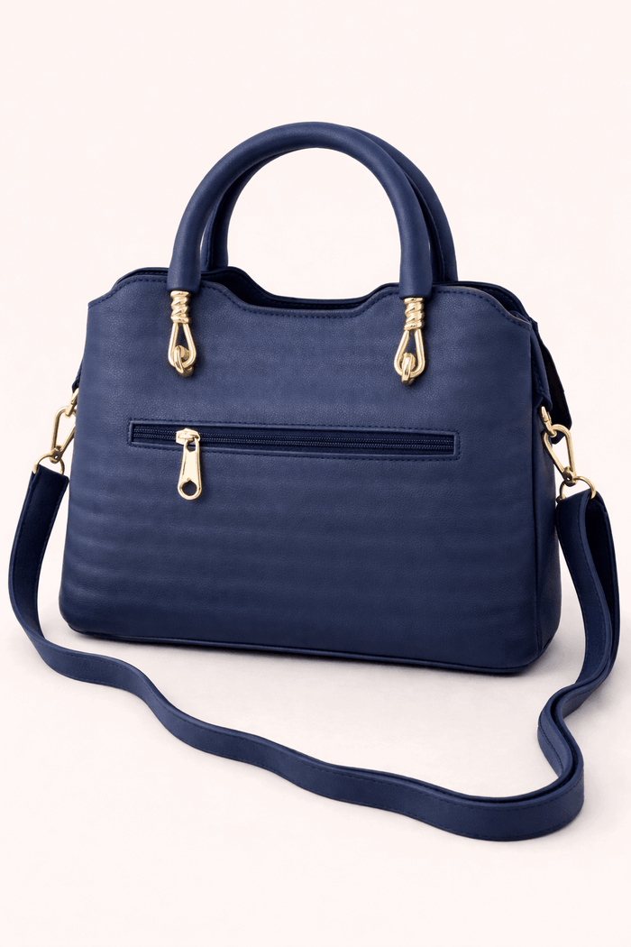 Modern Blue Satchel with Detachable Mini Pouch - Nishat Creative Store