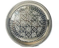 Moroccan round tea tray ? hand-painted tile design ? large size | Moroccan Corridor©