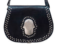 Morocco Gypsy Leather Bag - Hamsa Médaillon - Black - Moroccan Corridor