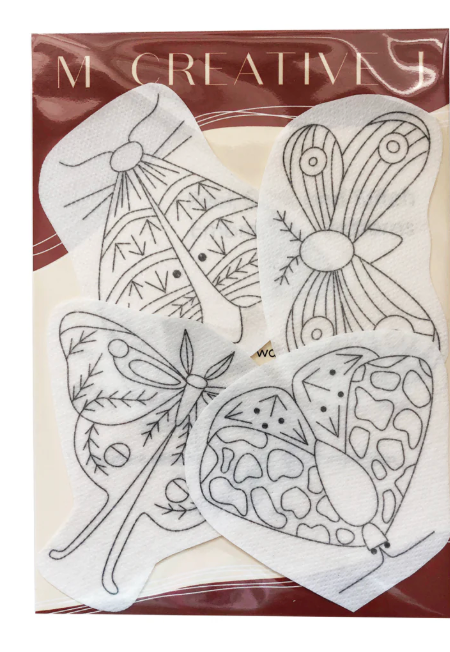 Moths - Peel Stick and Stitch Hand Embroidery Patterns for DIY Crafting -- MCreativeJ