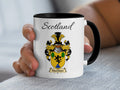 Murchison Scottish family crest accent mug with Scotland above the coat of arms design