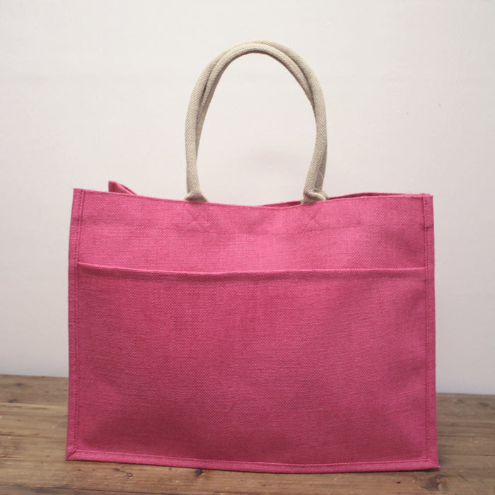 Natural Jute Pocket Tote