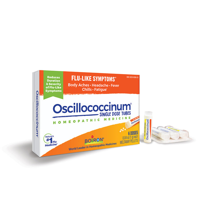 Oscillococcinum homeopathic medicine packaging on a white background