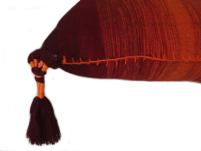 PomPom Cushion Cover from Chefchaouen - Sunset - Pom / Tassel Covers, Pillows | Moroccan Corridor®