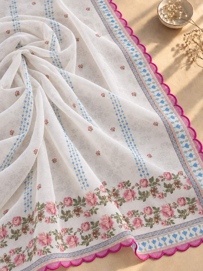 Printed Organza Dupatta in Lavender