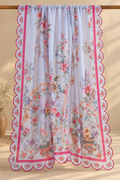 Printed Organza Dupatta in Light Blue and White