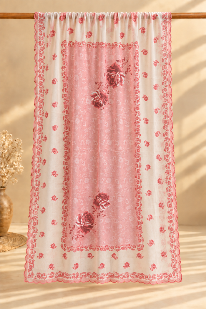 Printed Organza Dupatta in Pink