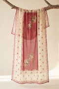 Printed Organza Dupatta in Red