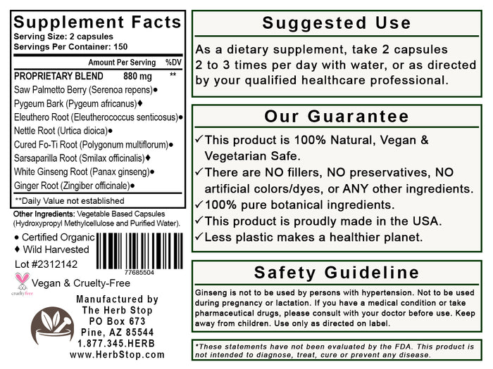 Pros Balance Capsules Label - Back